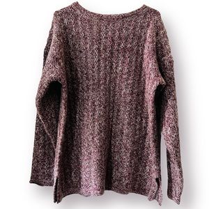 Silk Mohair Wool Heavy Winter Sweater Gallagher Vintage Chunky Knit Burgundy XL